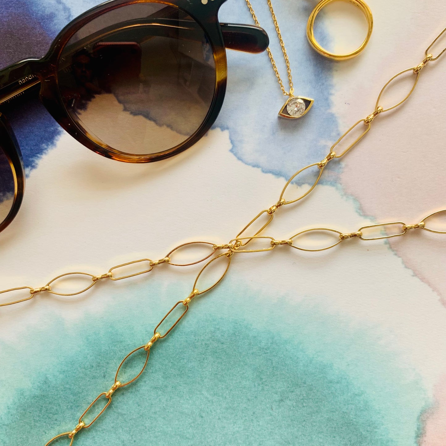 MINA - Gold Plated Chain for Glasses and Sunglasses